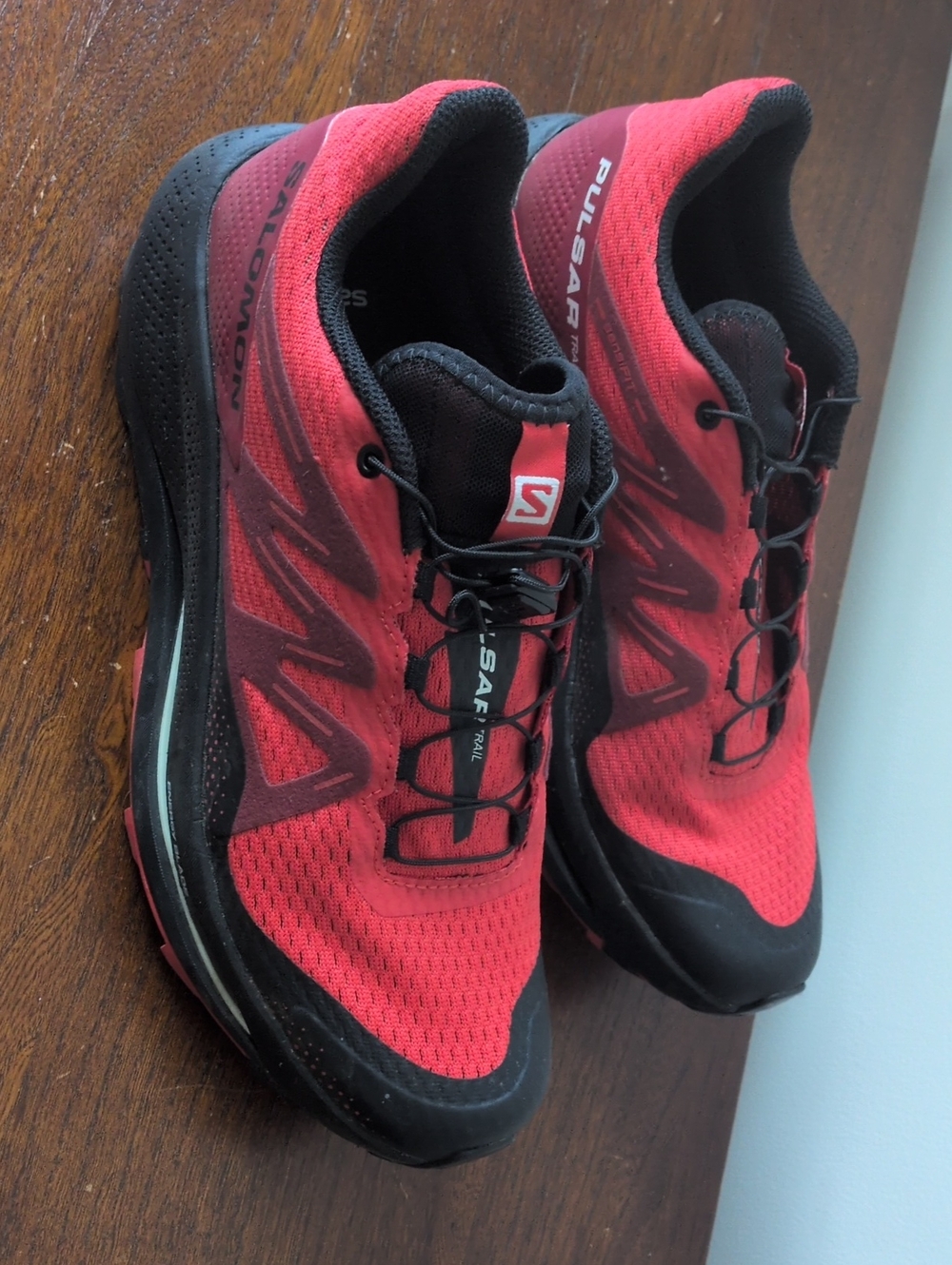 Salomon Red and Black Pulsar Trail Running Shoes